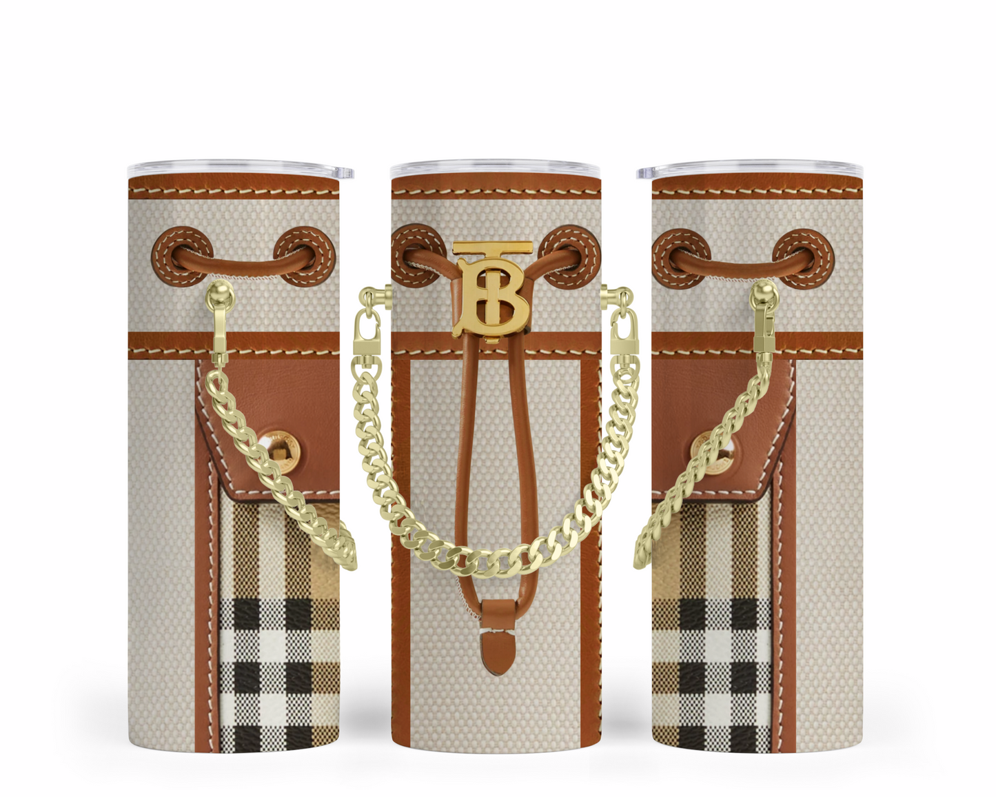 Burberry Handbag Inspired Chain Tumbler (005)