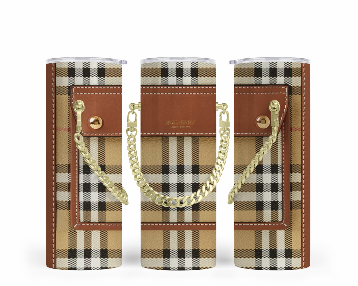 Burberry Handbag Inspired Chain Tumbler (009)