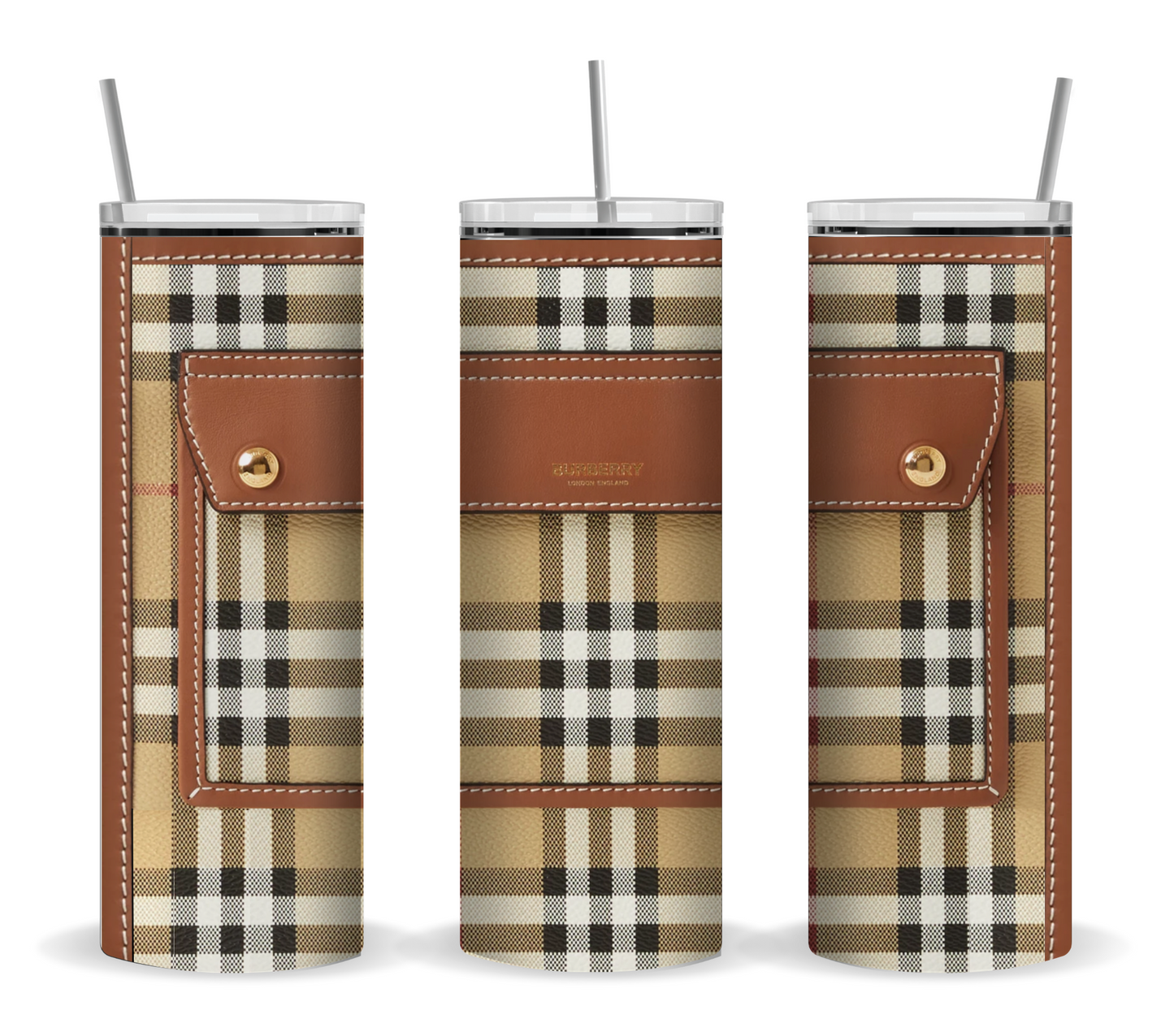 Burberry Handbag Inspired Tumbler (009)