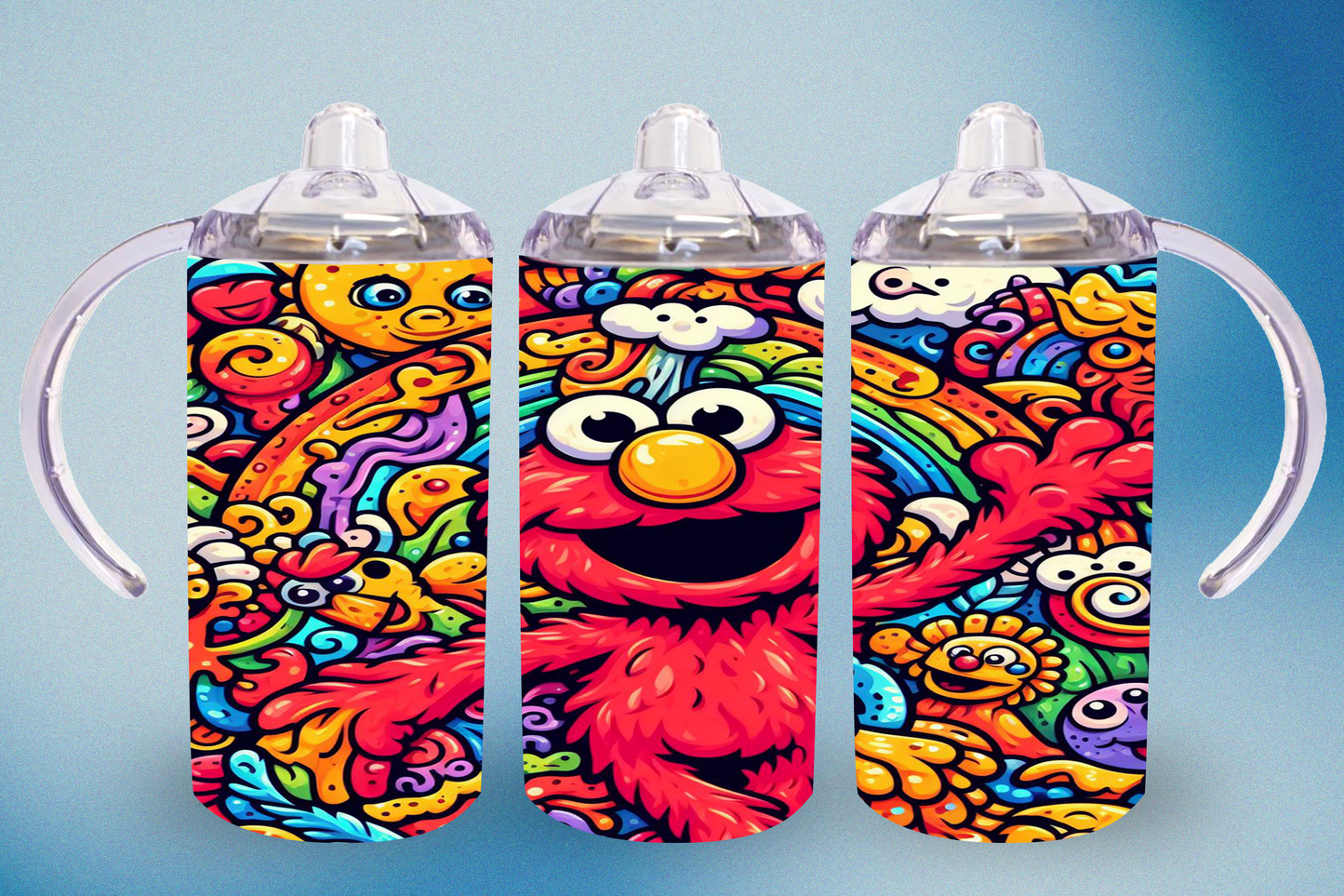 Burst of Color Elmo Sippy Cup / Kids Bottle