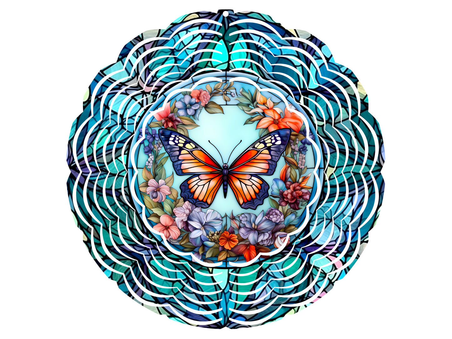 Butterfly in Blue Wind Spinner