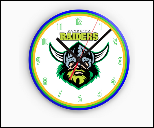 Canberra Raiders Sublimated Clock (Round)