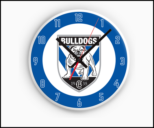 Canterbury Bulldogs Sublimated Clock (Round)