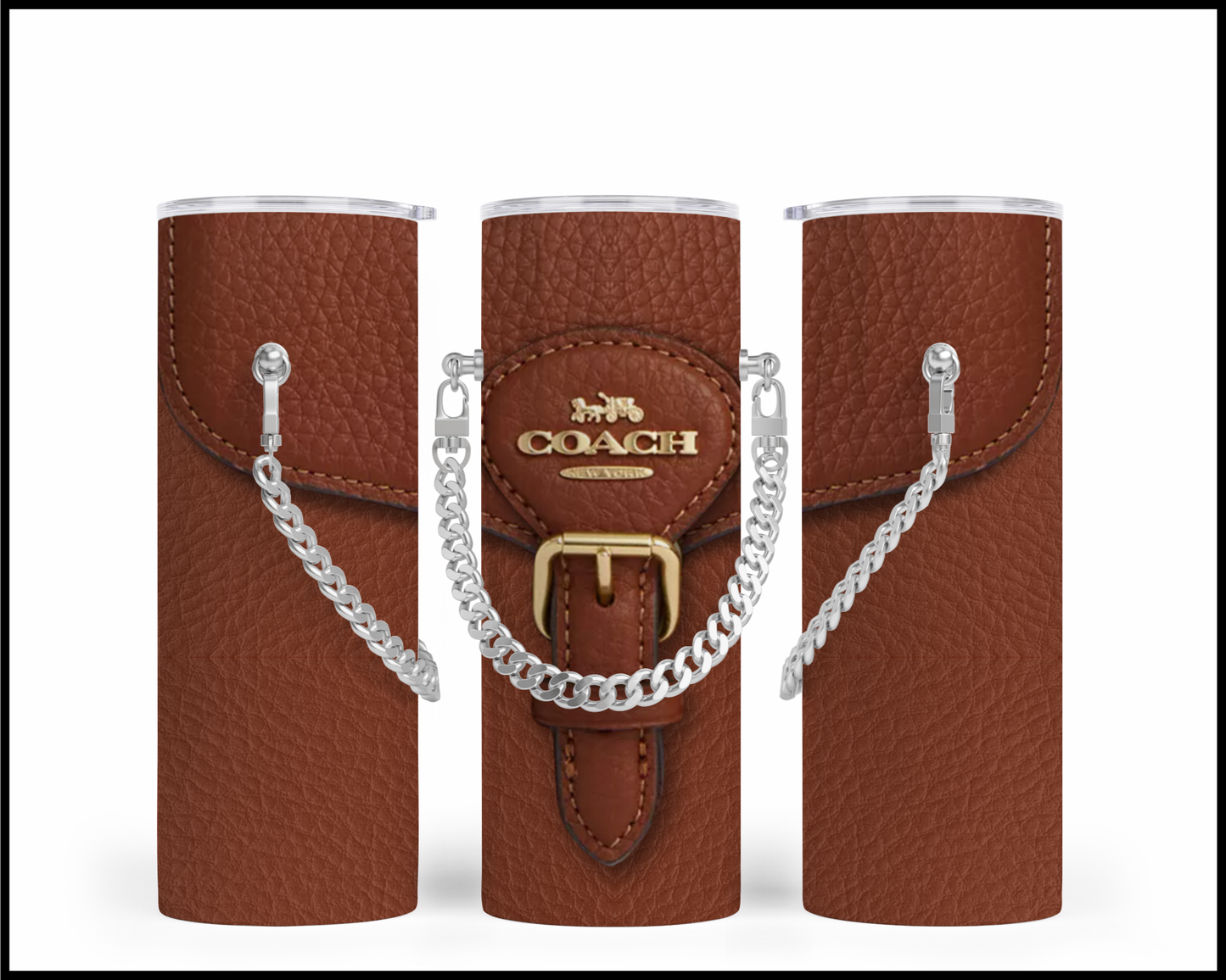 Designer Handbag Inspired Chain Tumbler (044)