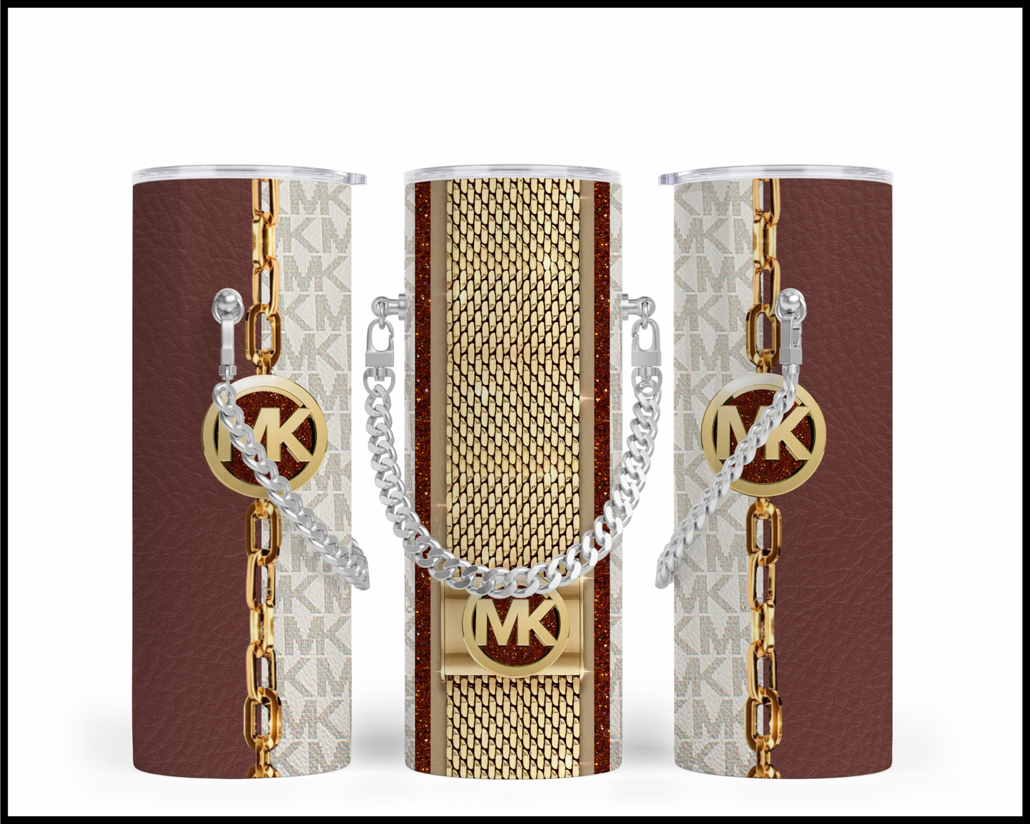 Designer Handbag Inspired Chain Tumbler (007)