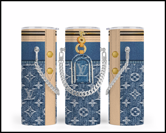 Designer Handbag Inspired Chain Tumbler (009)