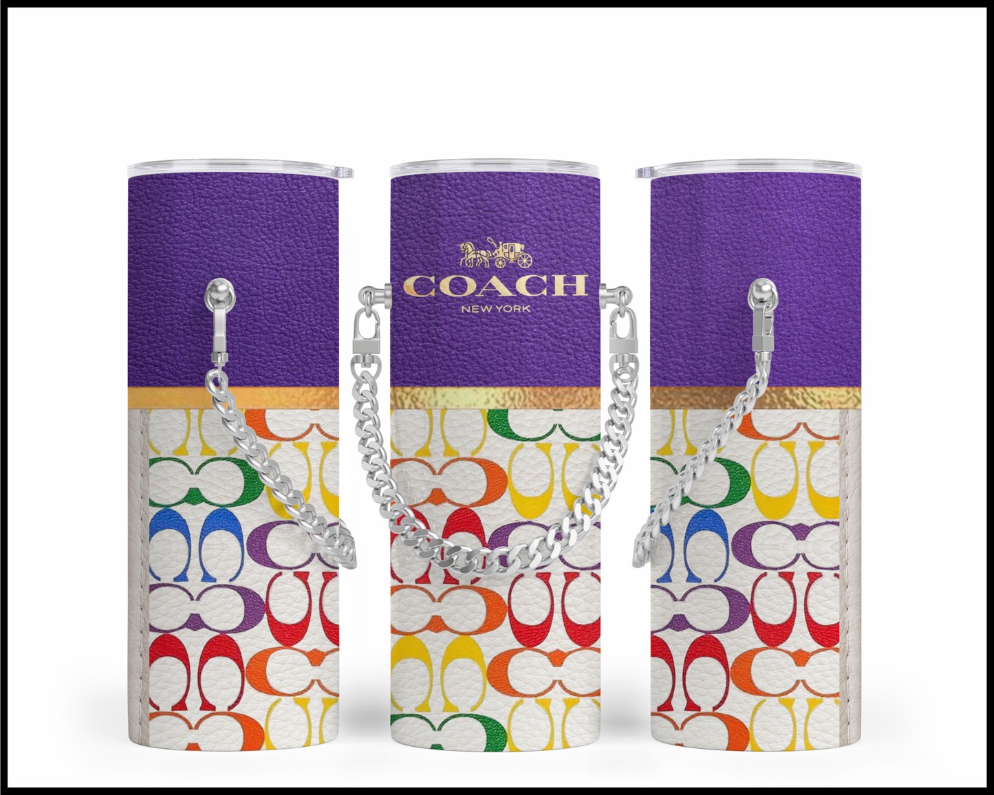 Designer Handbag Inspired Chain Tumbler (069)