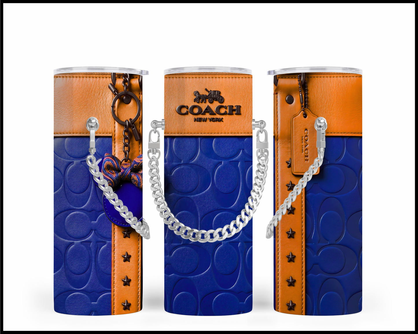Designer Handbag Inspired Chain Tumbler (338)