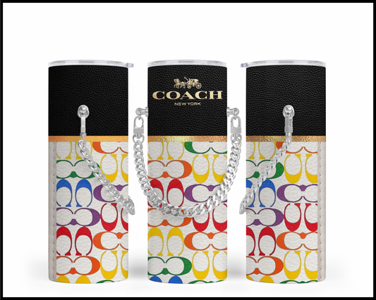Designer Handbag Inspired Chain Tumbler (053)