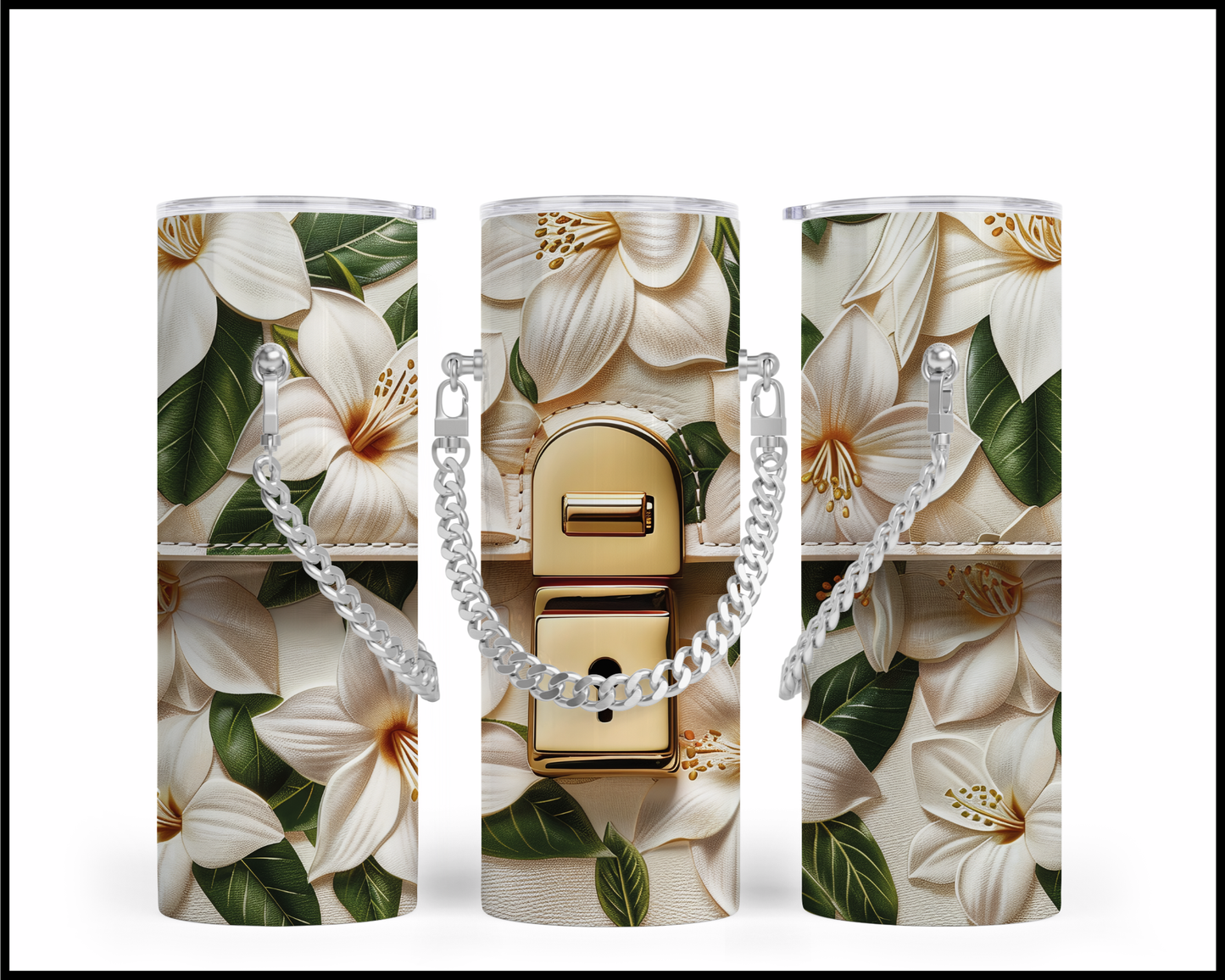 Designer Handbag Inspired Chain Tumbler (103)