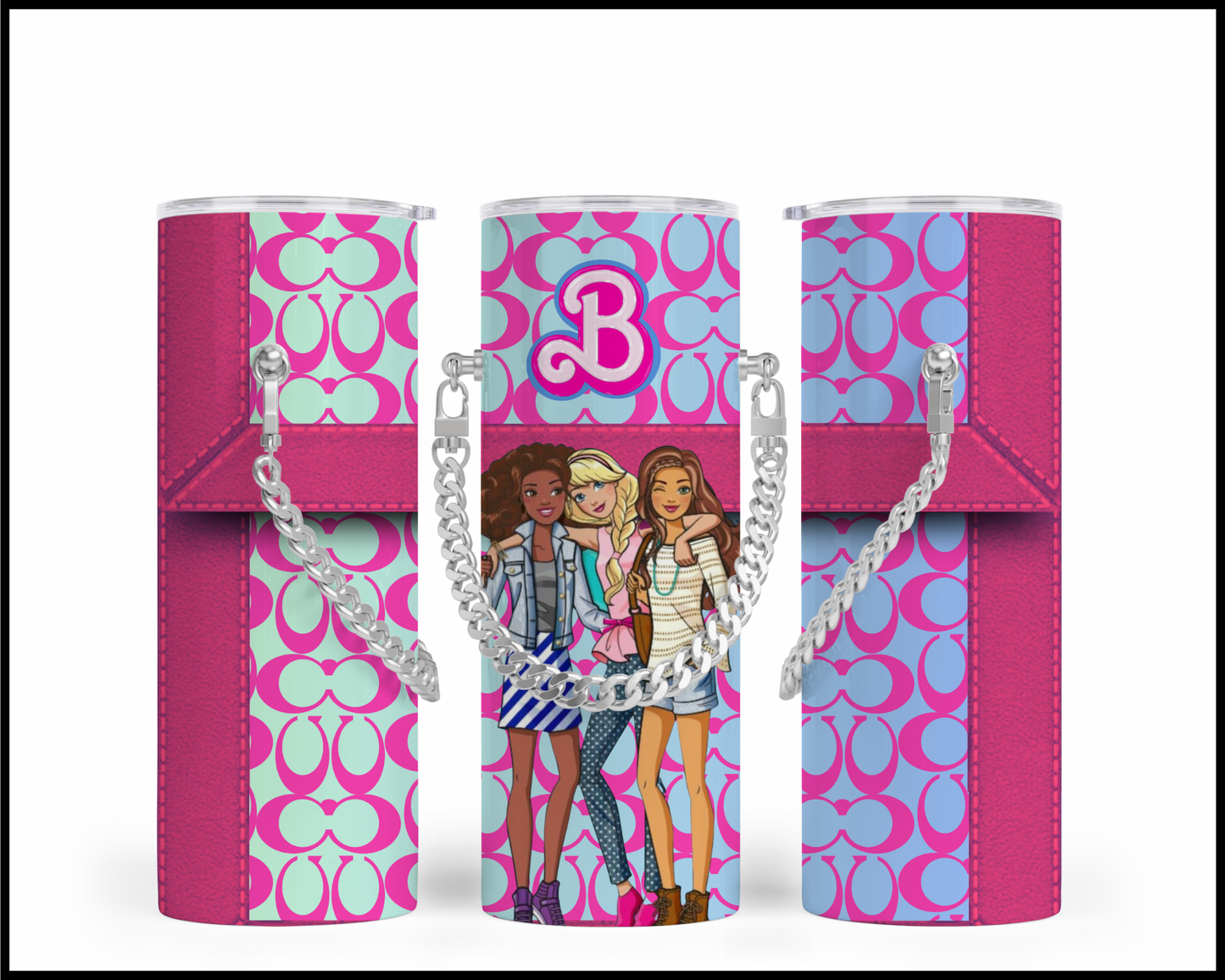 Designer Handbag Inspired Chain Tumbler (171)