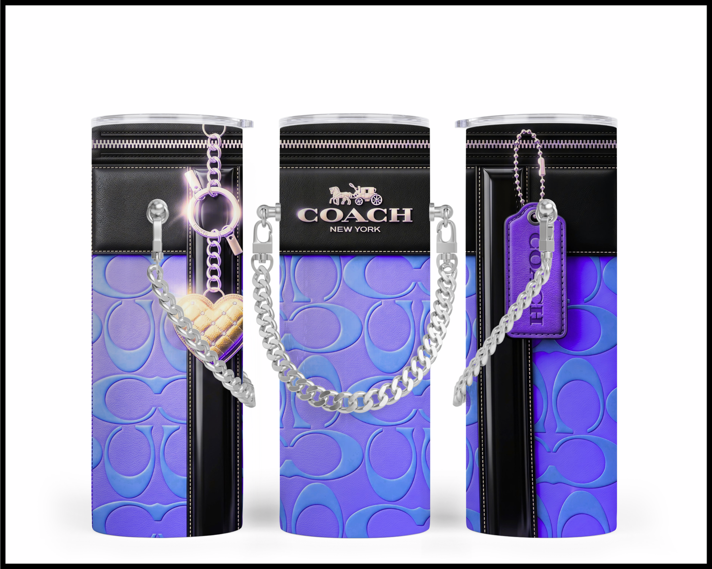 Designer Handbag Inspired Chain Tumbler (337)