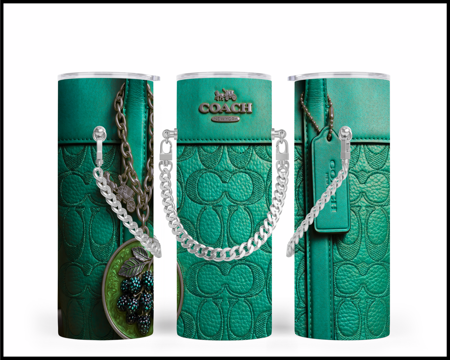 Designer Handbag Inspired Chain Tumbler (324)