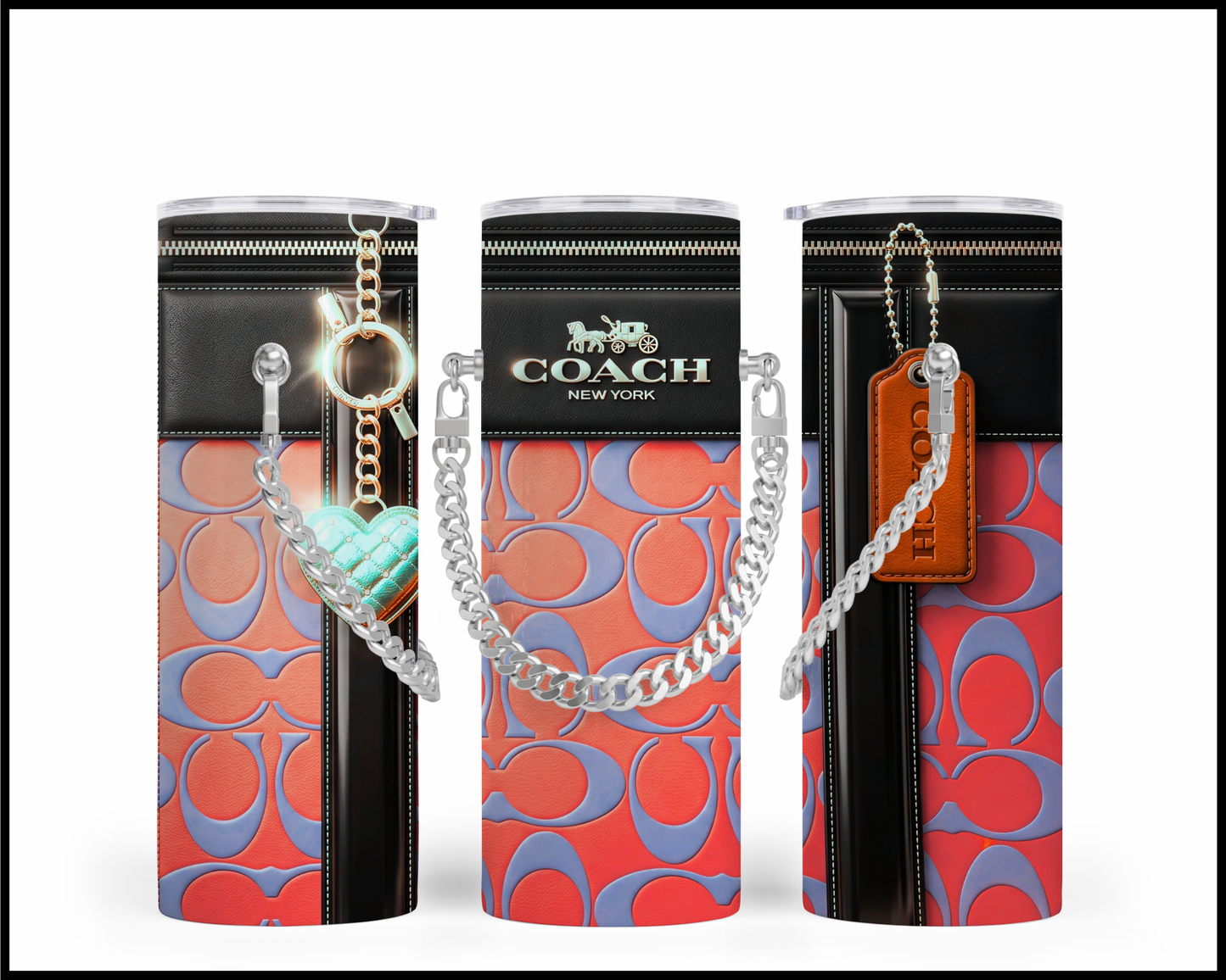 Designer Handbag Inspired Chain Tumbler (337)