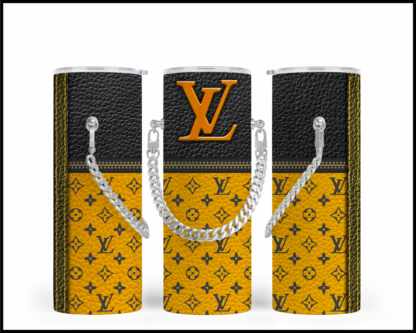 Designer Handbag Inspired Chain Tumbler (054)