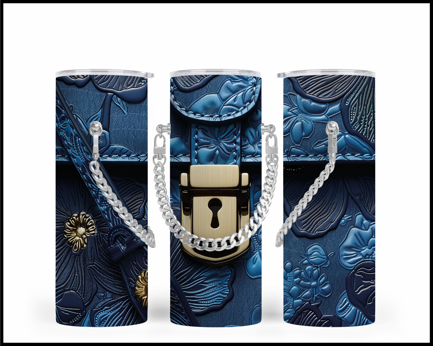 Designer Handbag Inspired Chain Tumbler (142)