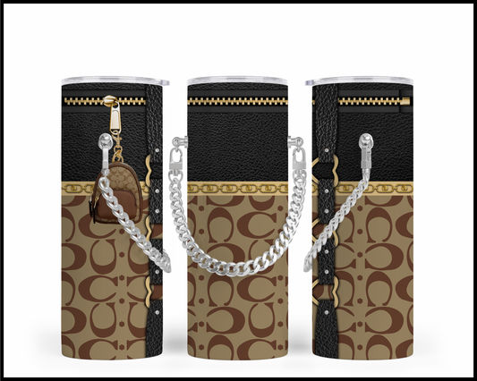 Designer Handbag Inspired Chain Tumbler (027)