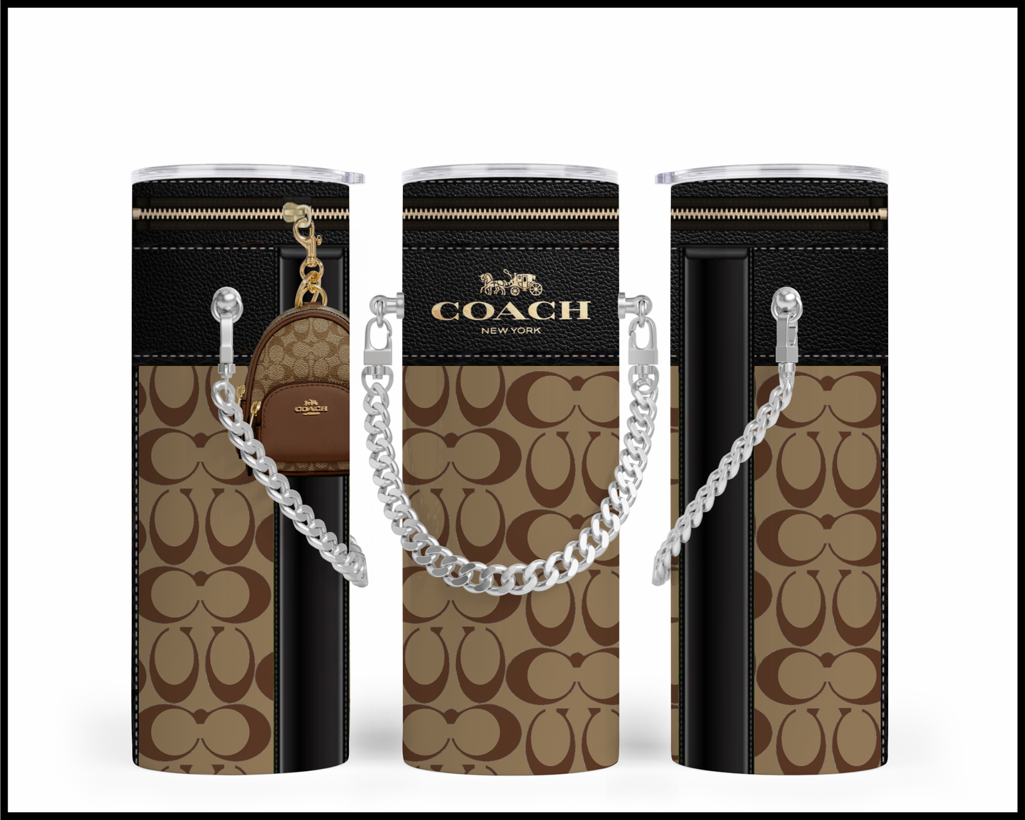 Designer Handbag Inspired Chain Tumbler (091)