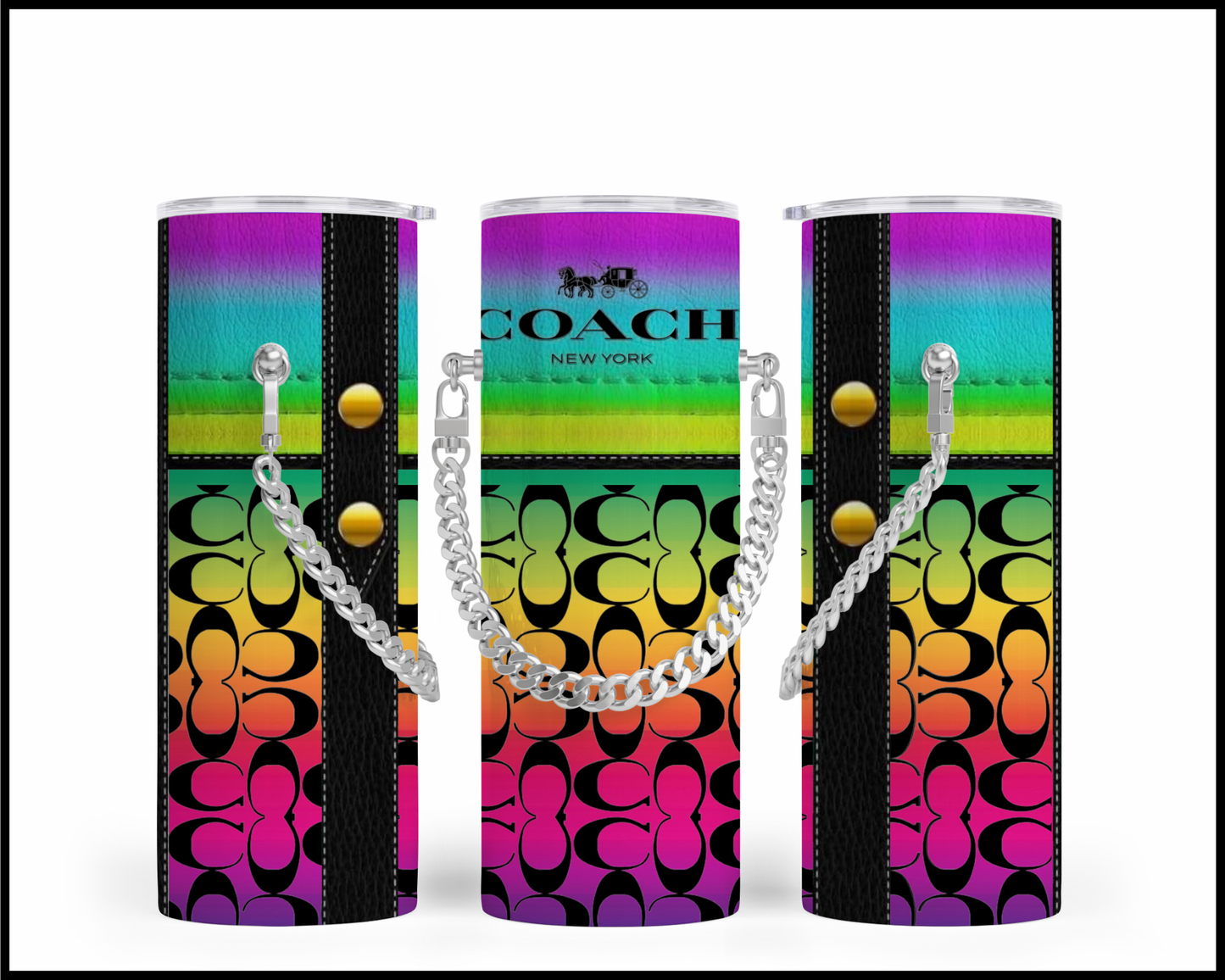 Designer Handbag Inspired Chain Tumbler (054)