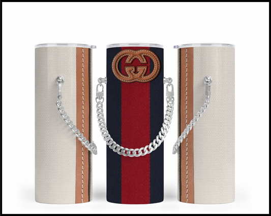 Designer Handbag Inspired Chain Tumbler (011)