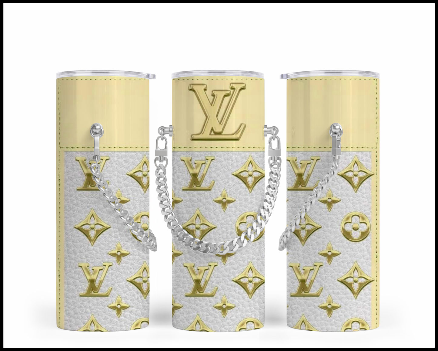 Designer Handbag Inspired Chain Tumbler (072)