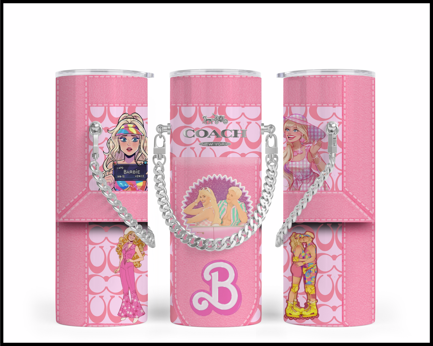 Designer Handbag Inspired Chain Tumbler (173)