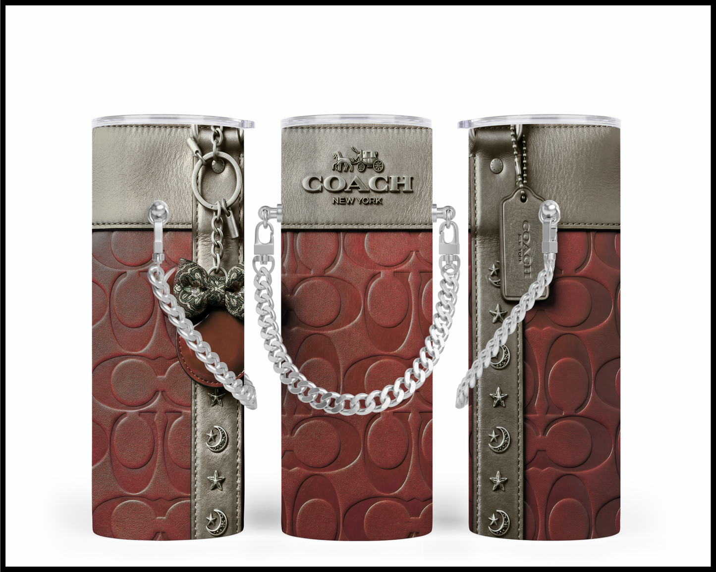 Designer Handbag Inspired Chain Tumbler (338)