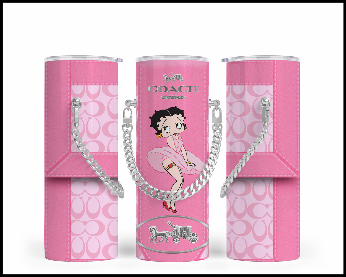 Designer Handbag Inspired Chain Tumbler (131)