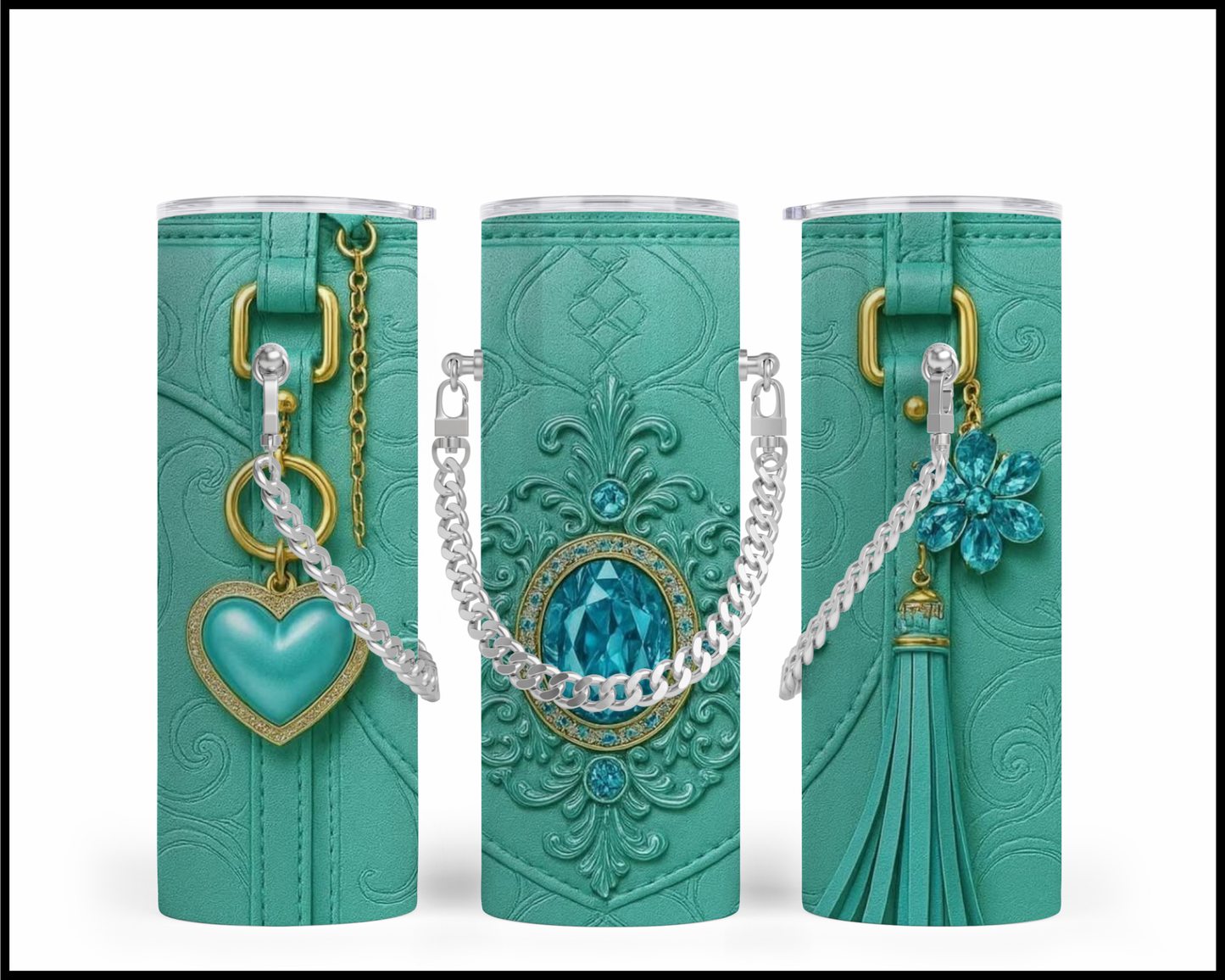 Designer Handbag Inspired Chain Tumbler (017)