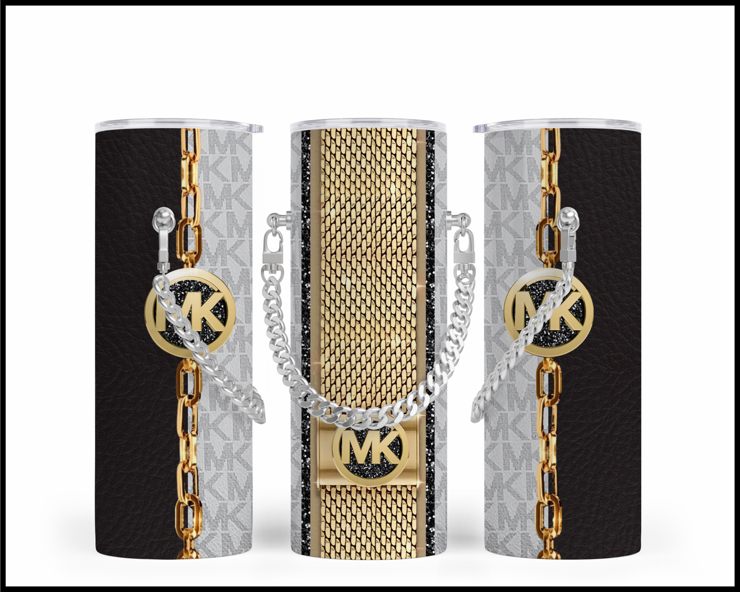 Designer Handbag Inspired Chain Tumbler (007)