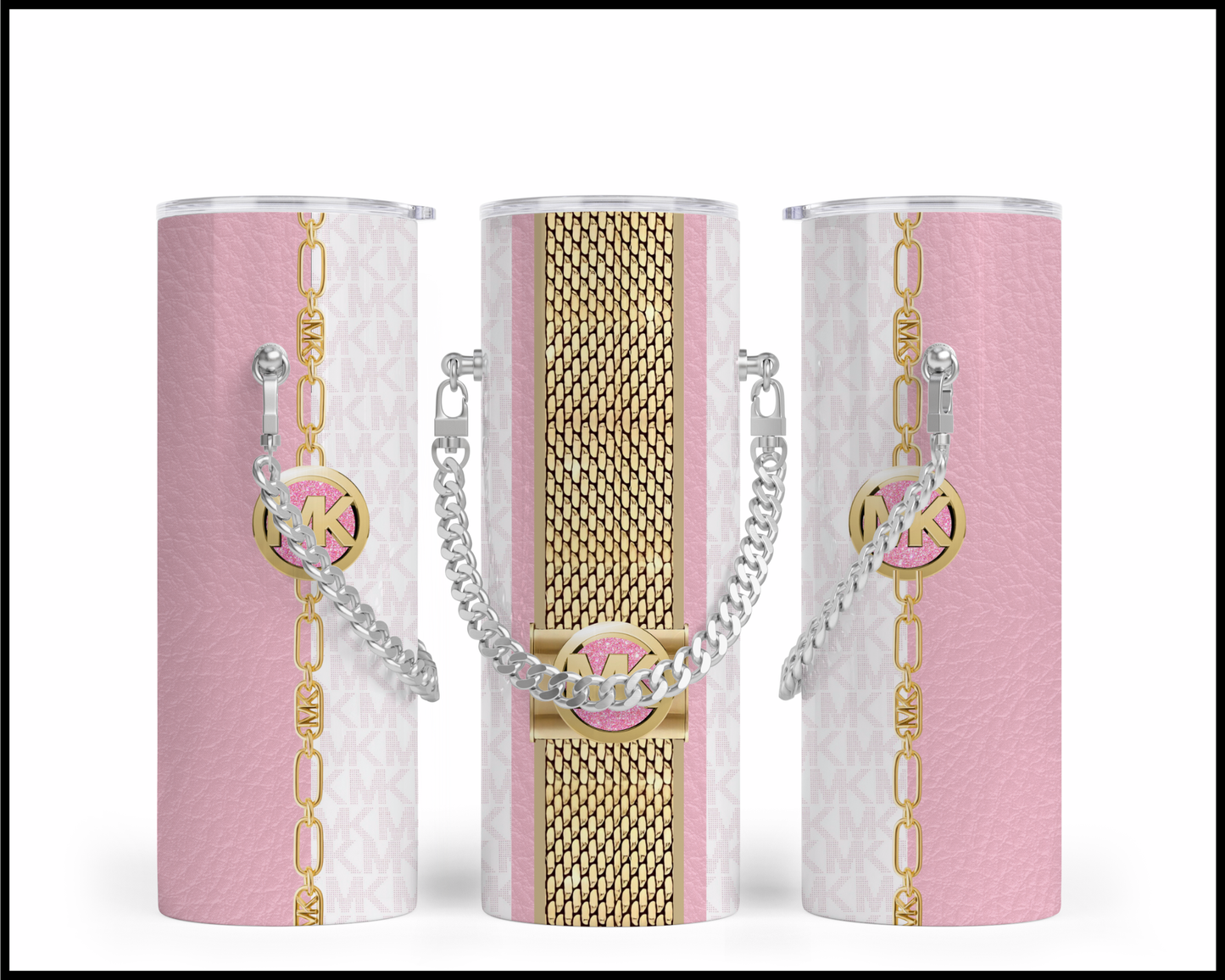 Designer Handbag Inspired Chain Tumbler (007)