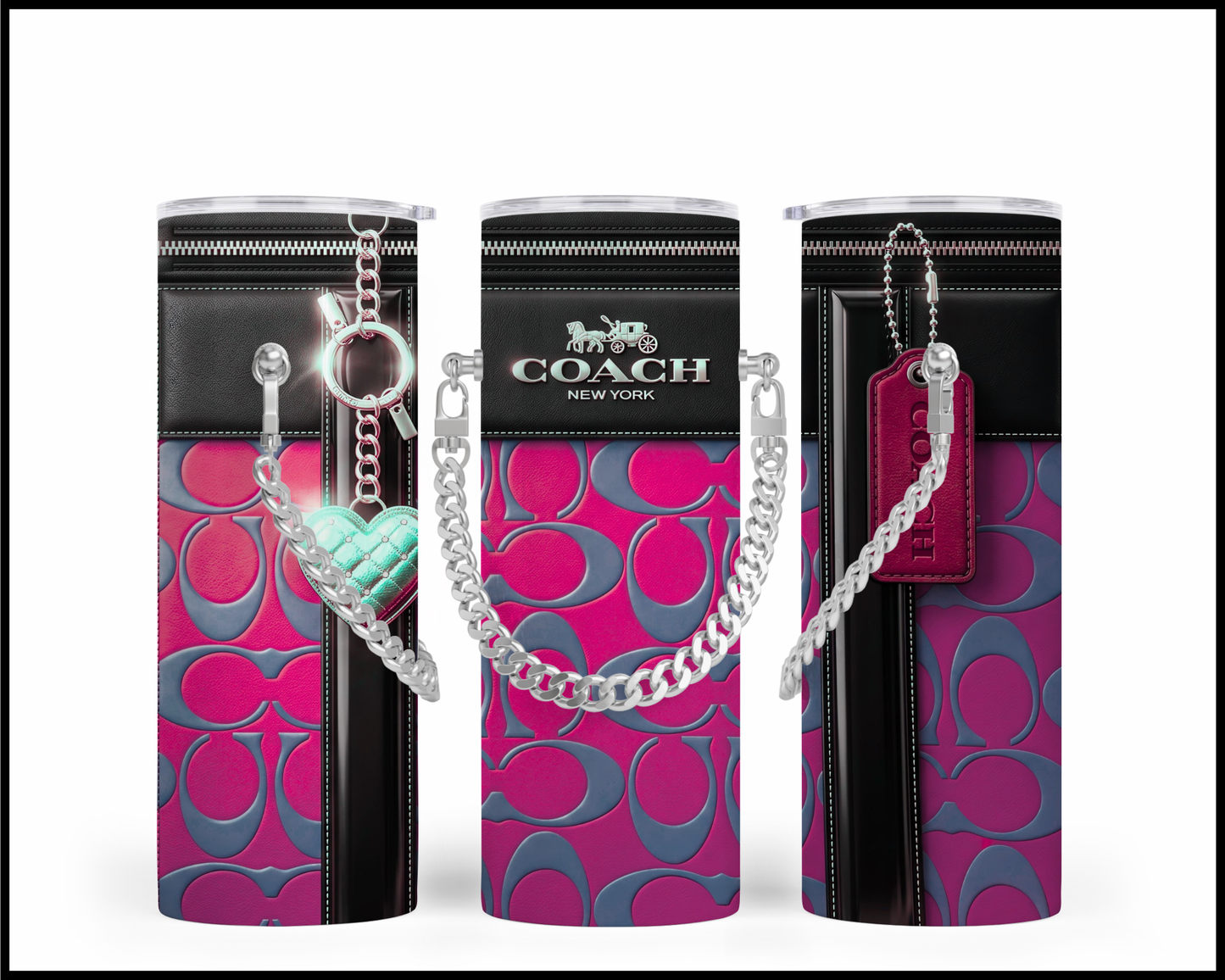 Designer Handbag Inspired Chain Tumbler (337)