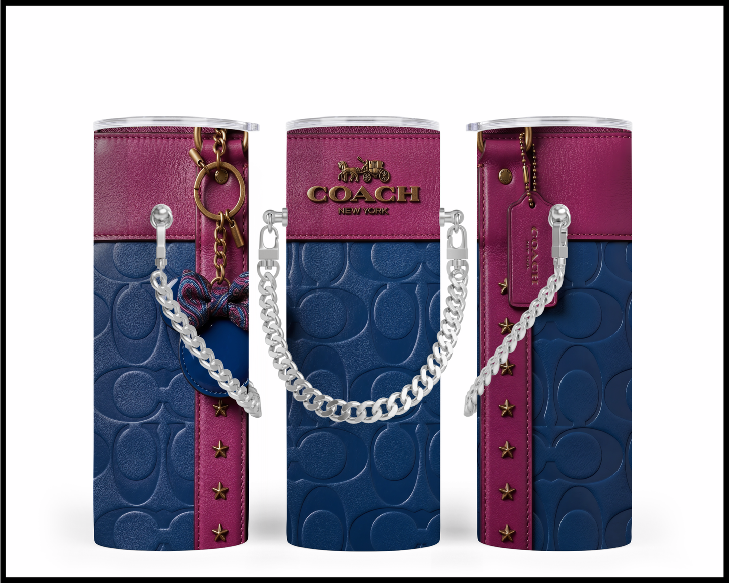 Designer Handbag Inspired Chain Tumbler (338)