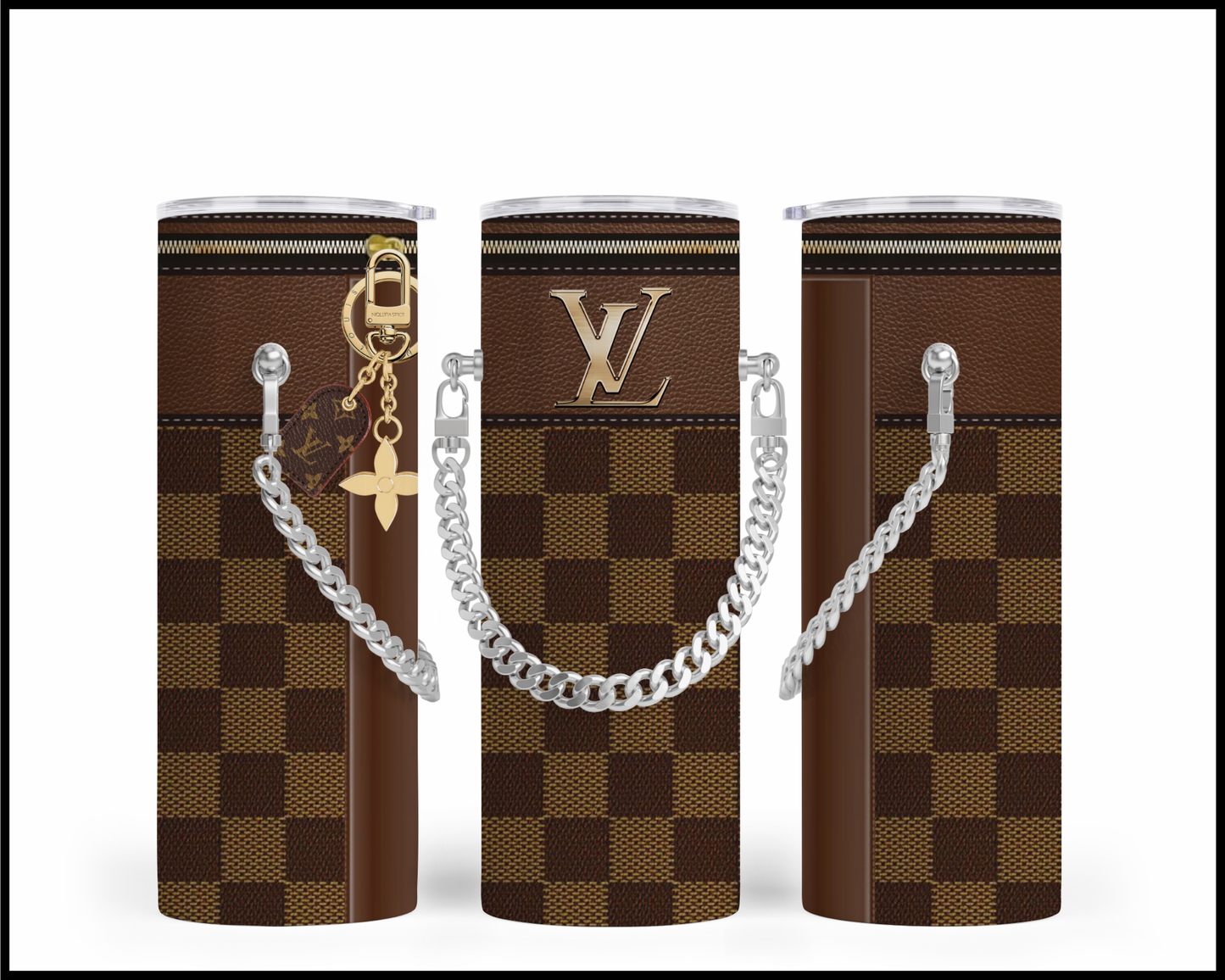 Designer Handbag Inspired Chain Tumbler (019)