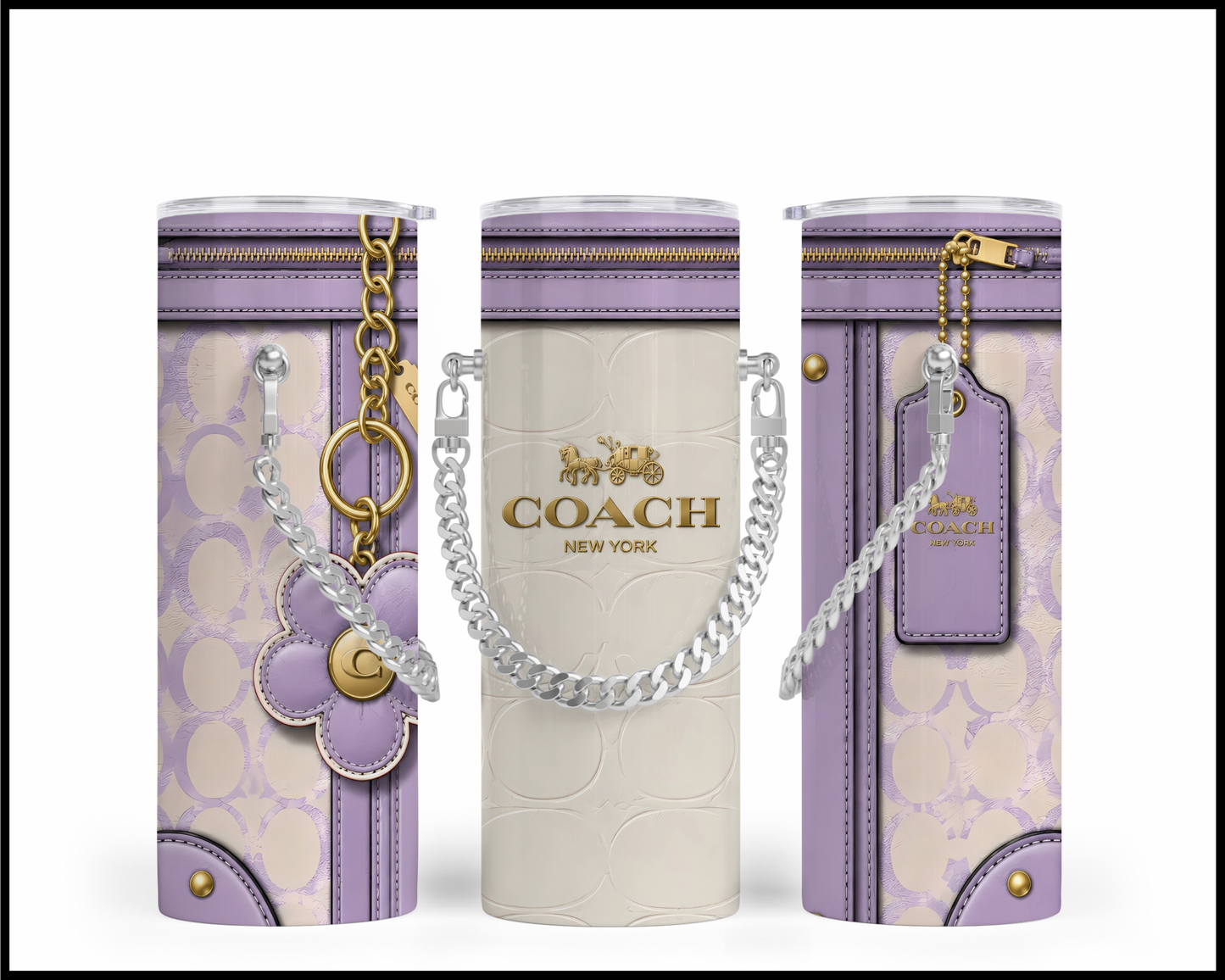 Designer Handbag Inspired Chain Tumbler (322)