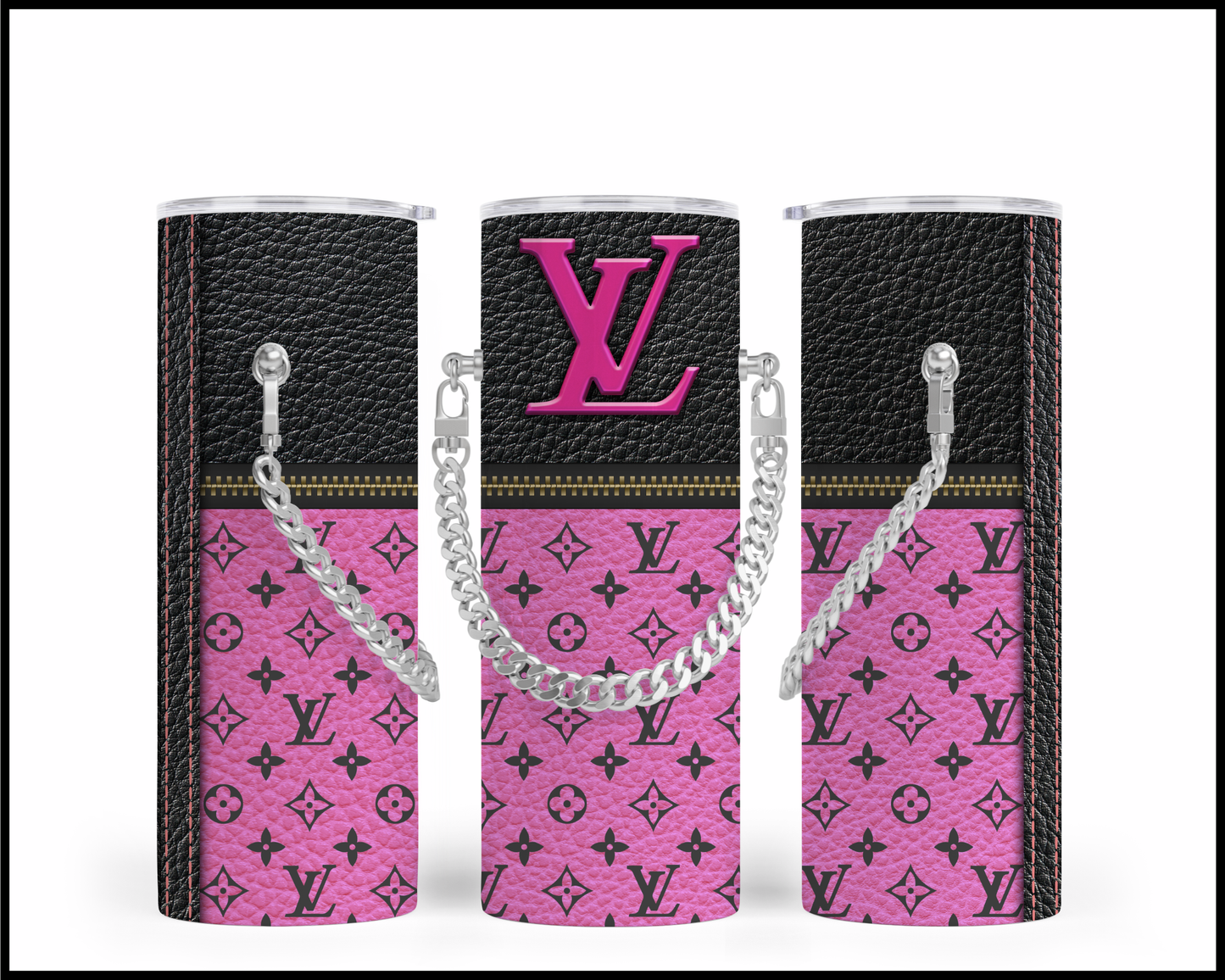 Designer Handbag Inspired Chain Tumbler (054)