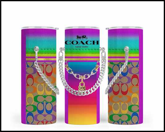 Designer Handbag Inspired Chain Tumbler (055)