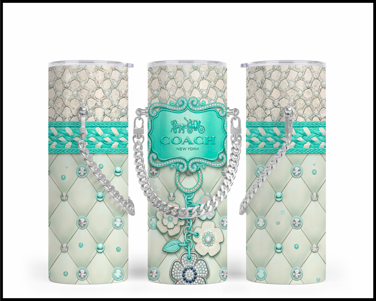 Designer Handbag Inspired Chain Tumbler (354)