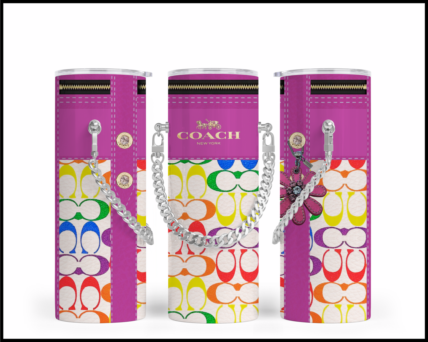 Designer Handbag Inspired Chain Tumbler (092)