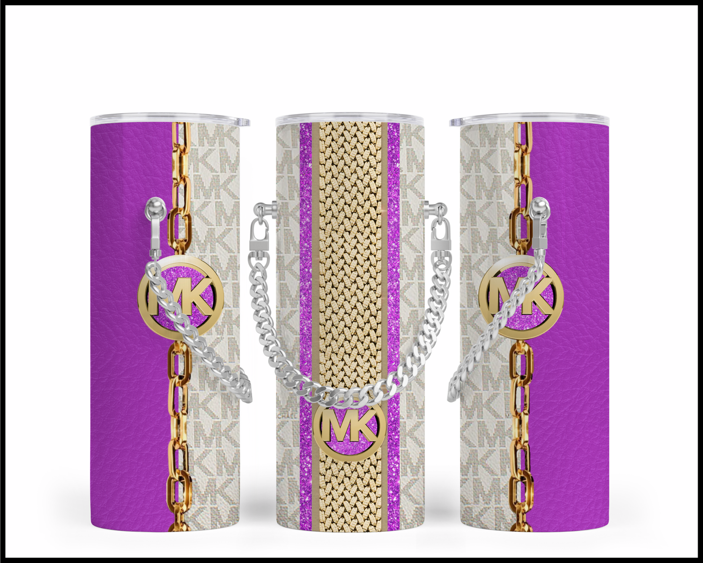 Designer Handbag Inspired Chain Tumbler (007)