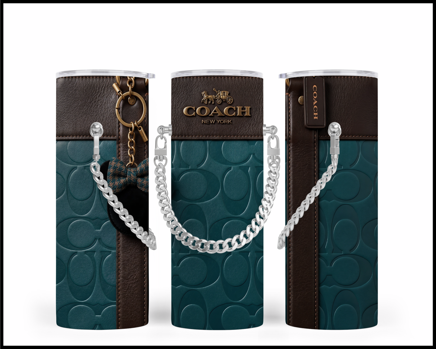 Designer Handbag Inspired Chain Tumbler (338)