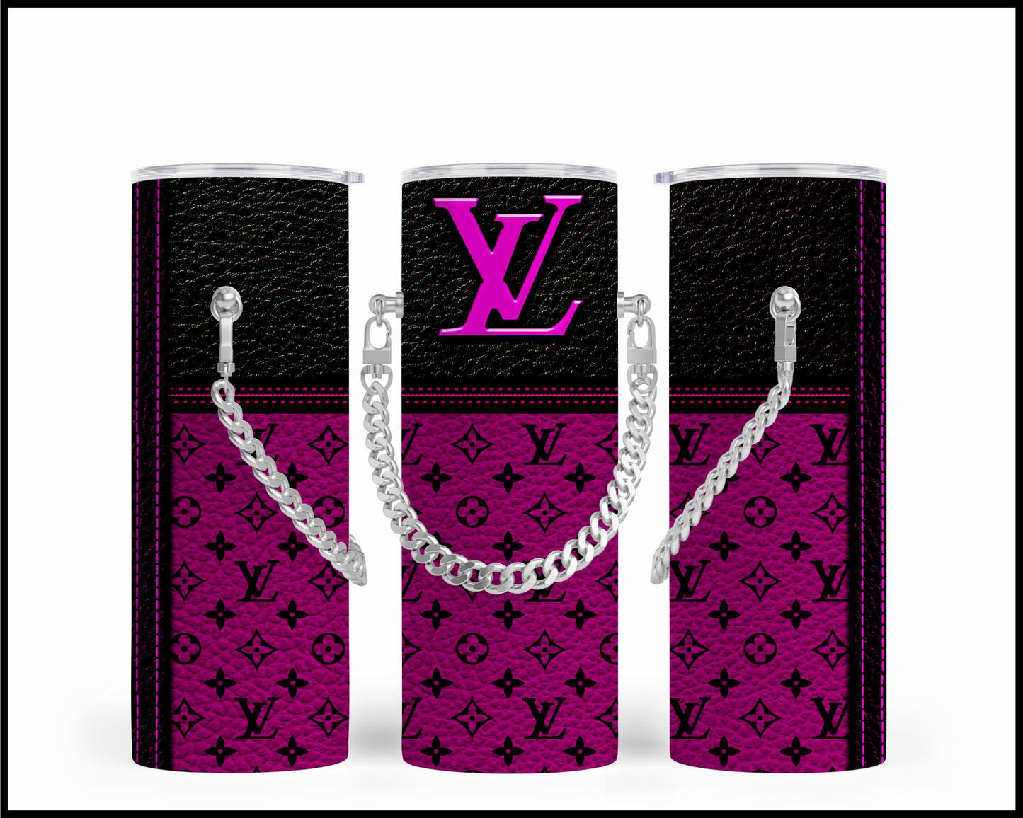Designer Handbag Inspired Chain Tumbler (054)