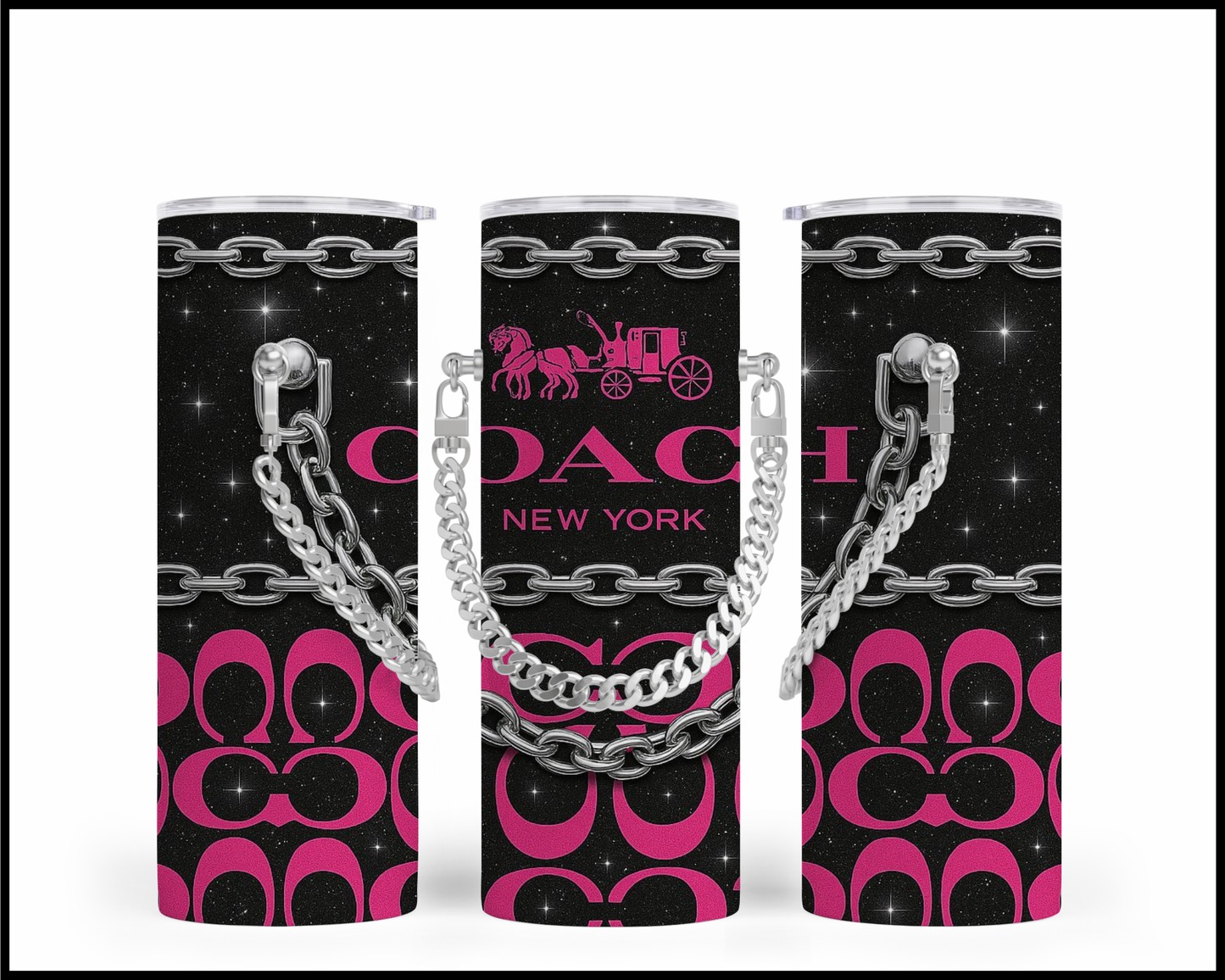 Designer Handbag Inspired Chain Tumbler (342)