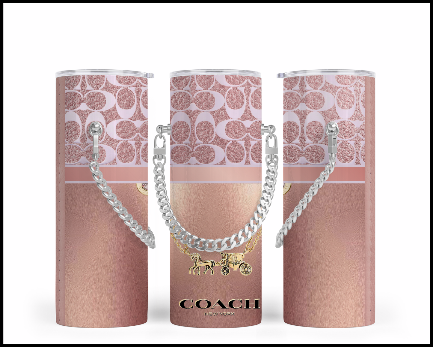 Designer Handbag Inspired Chain Tumbler (056)