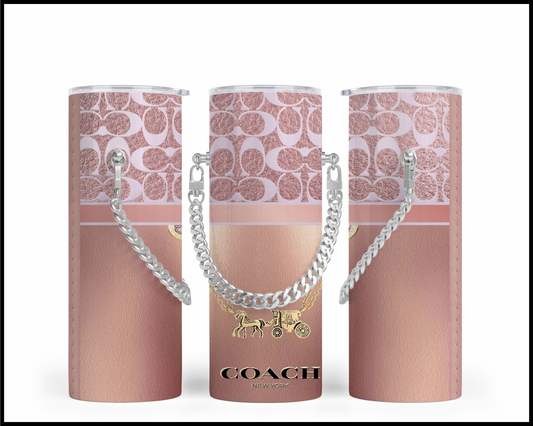 Designer Handbag Inspired Chain Tumbler (056)