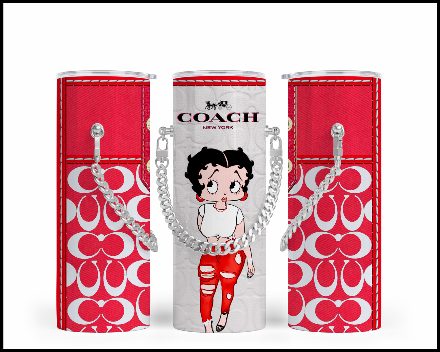 Designer Handbag Inspired Chain Tumbler (075)
