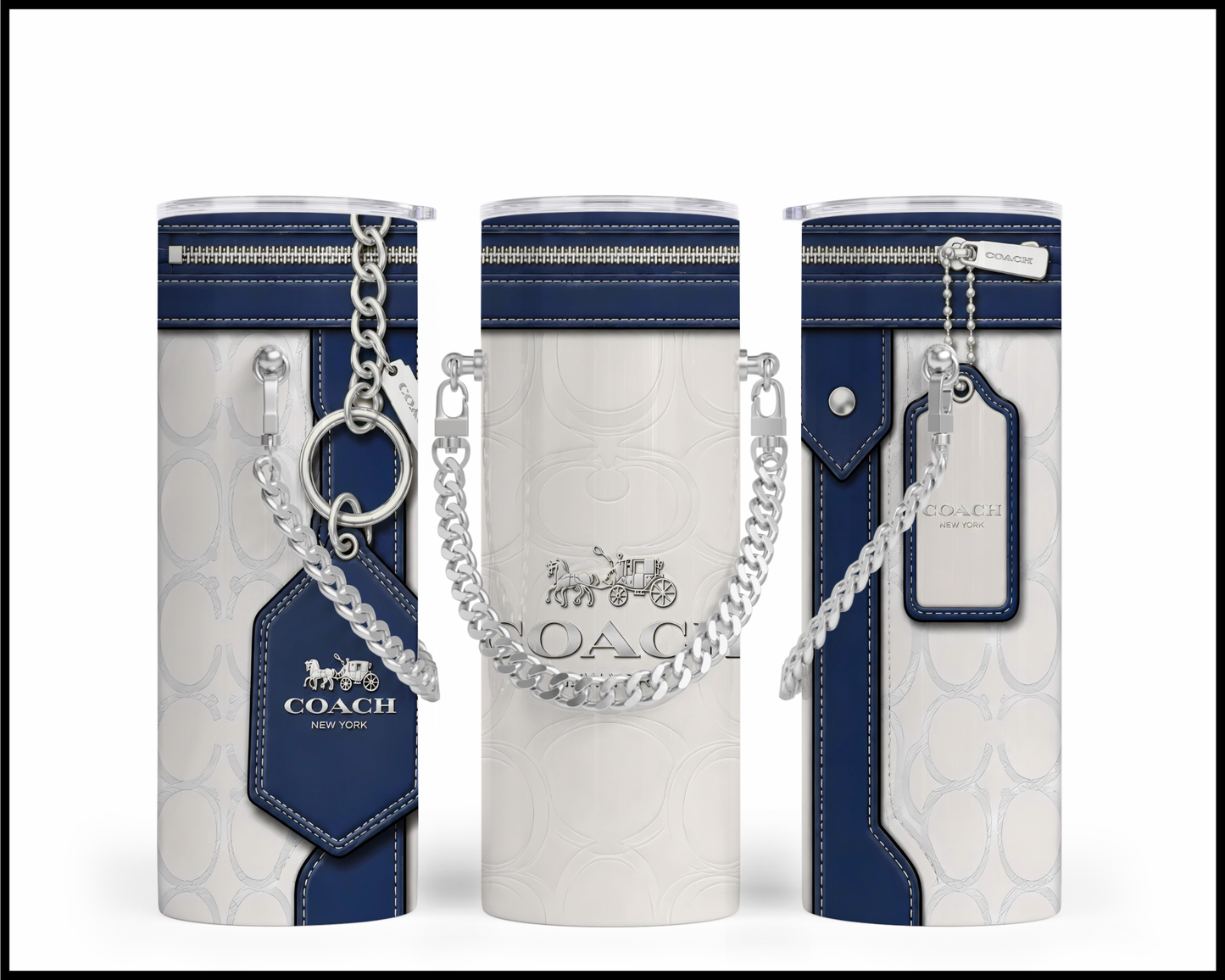Designer Handbag Inspired Chain Tumbler (323)