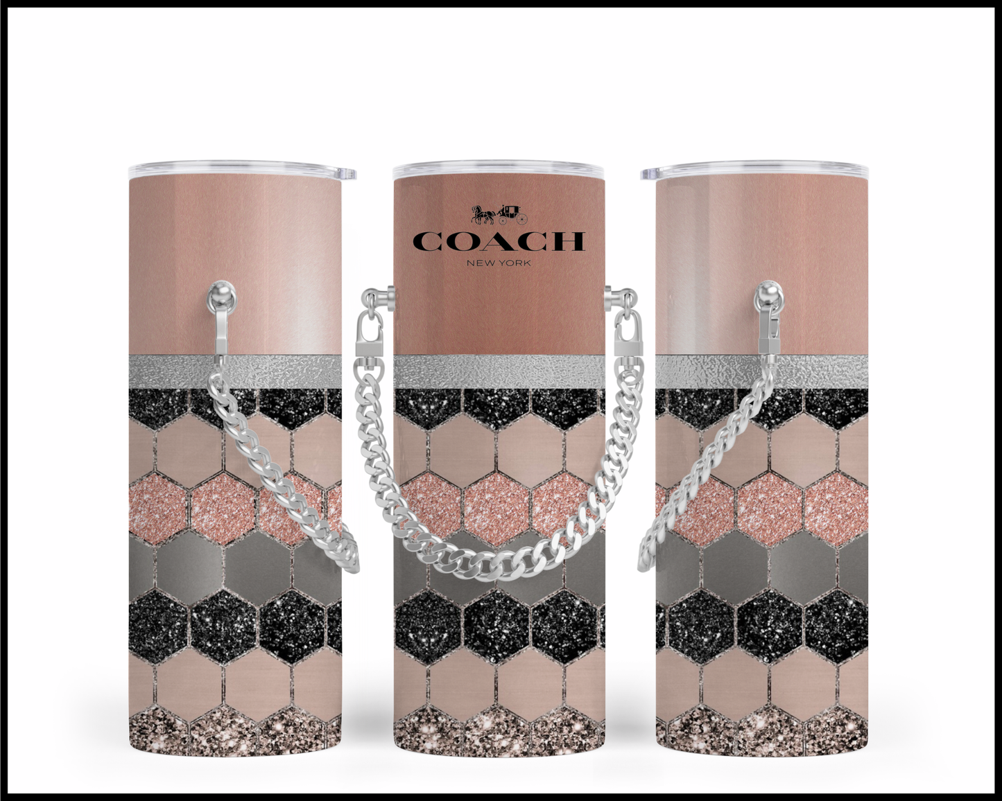 Designer Handbag Inspired Chain Tumbler (114)