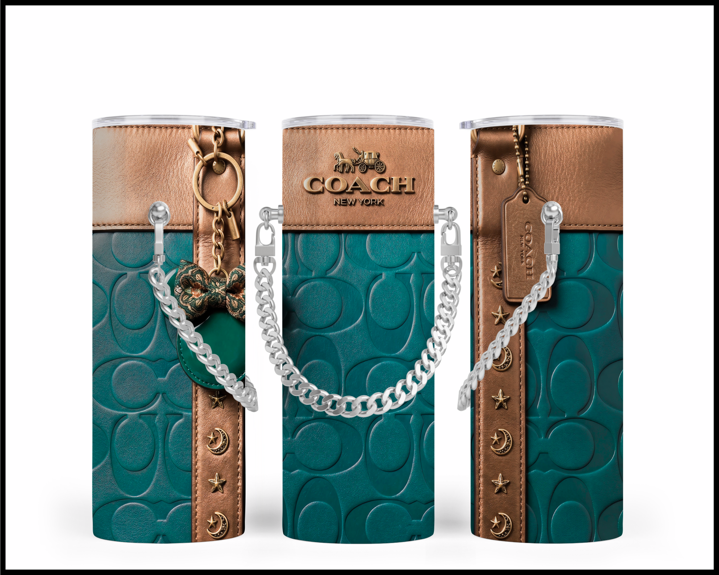 Designer Handbag Inspired Chain Tumbler (338)