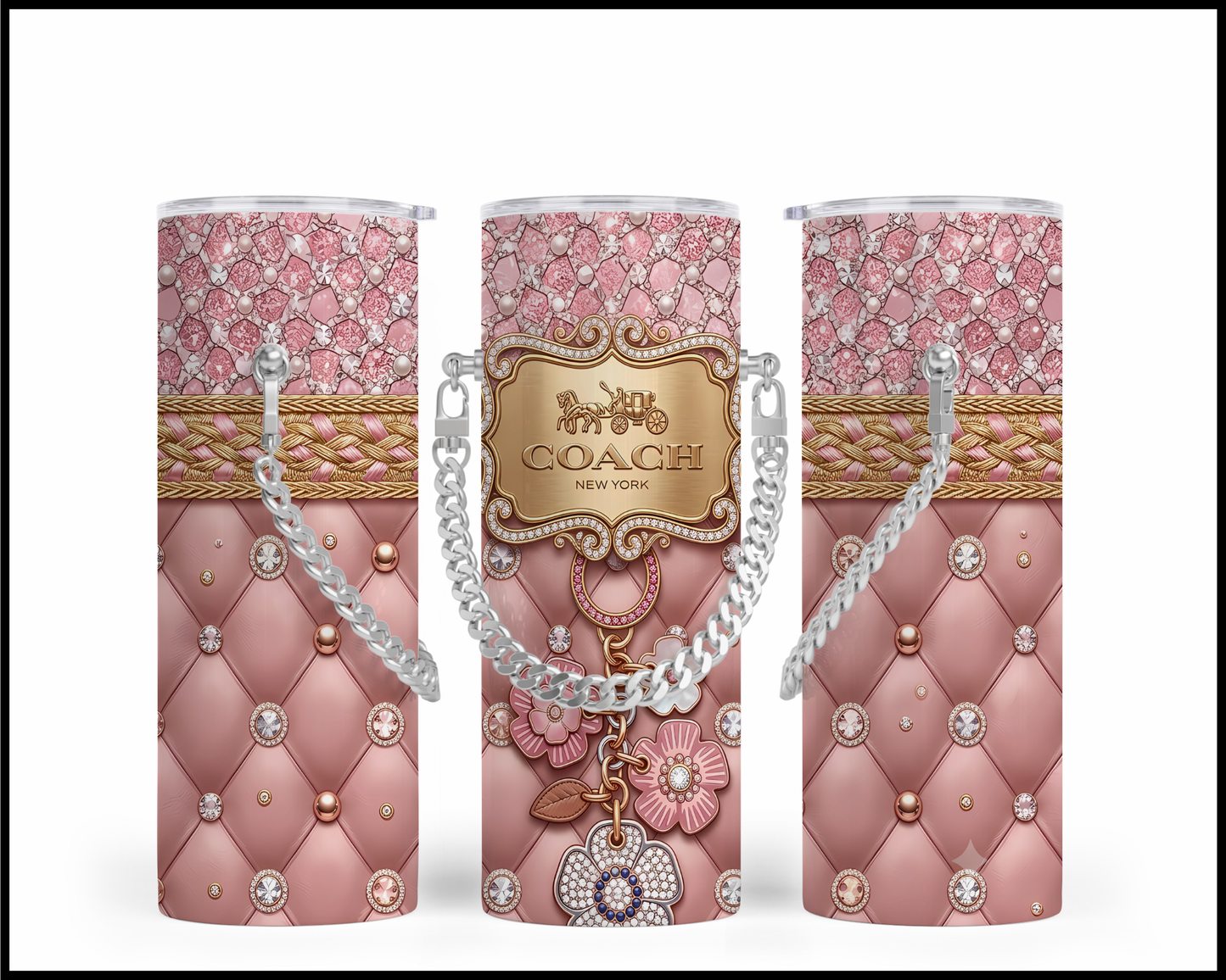 Designer Handbag Inspired Chain Tumbler (354)